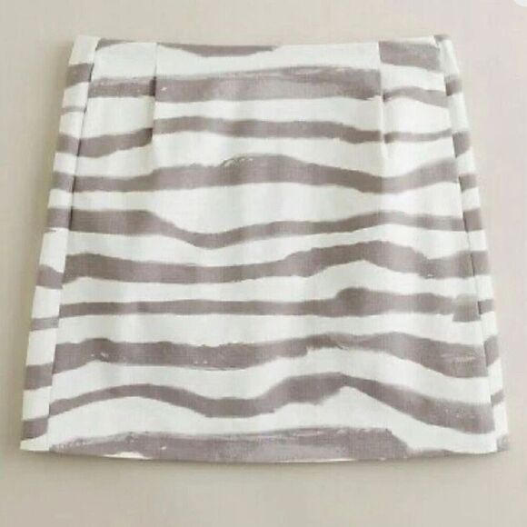 J.Crew Women's Zebra Print Mini Skirt Gray Size 6 - Picture 2 of 9